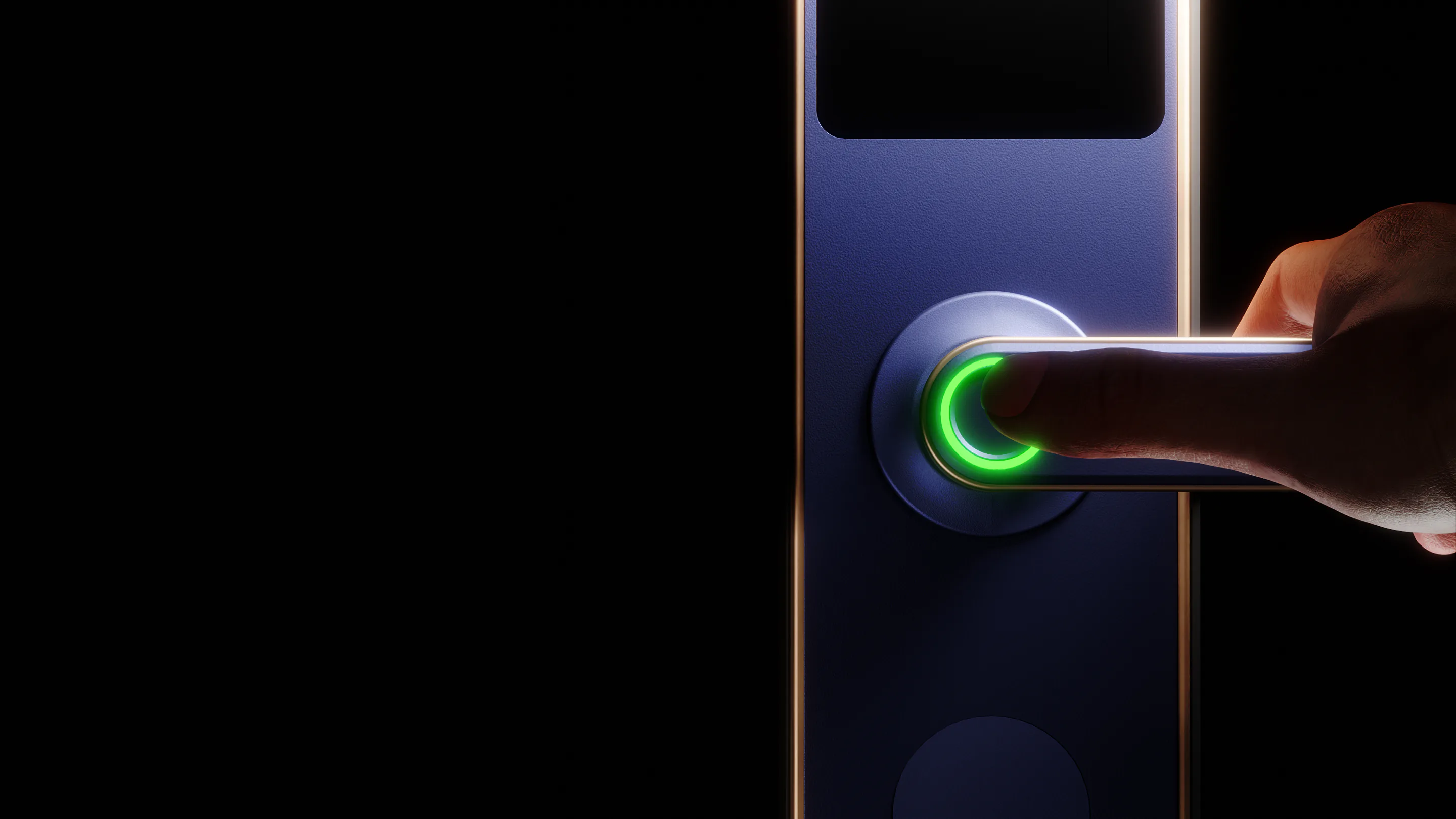 Native Lock Pro: Finger on sensor, green ring.