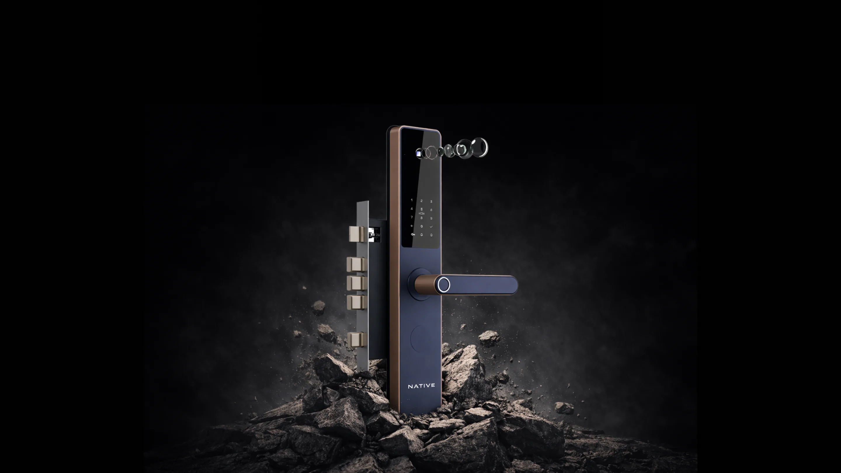 Native Lock Pro: Lock Pro on rubble, dark.