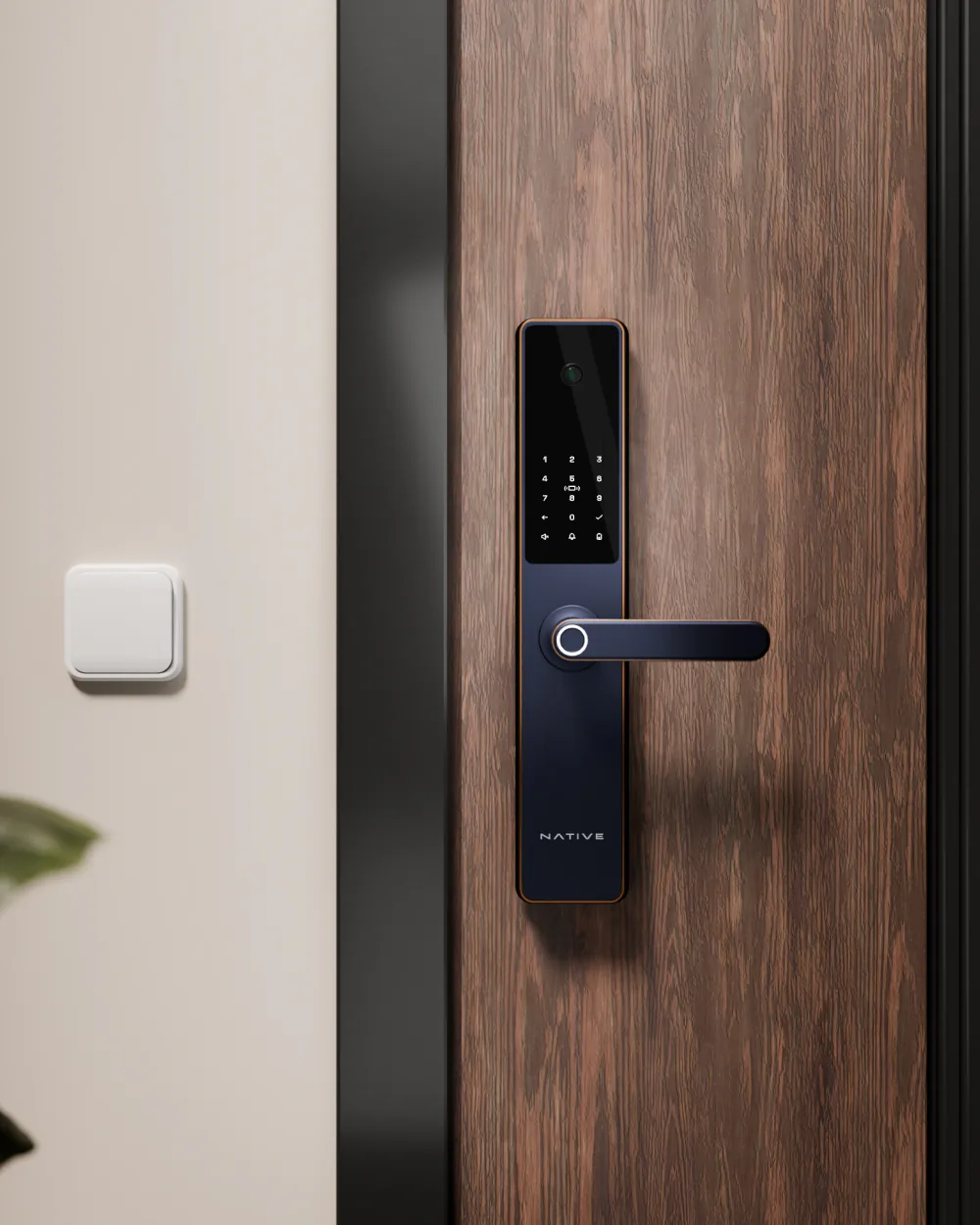 Native Lock Pro: On a wooden door.