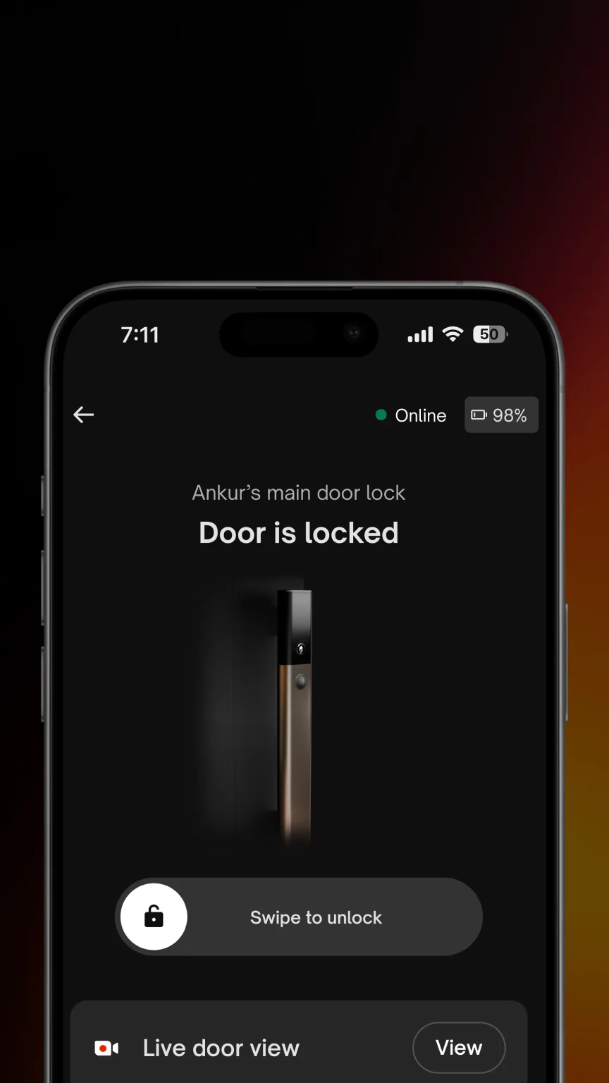 Native Lock Ultra: App · door status.