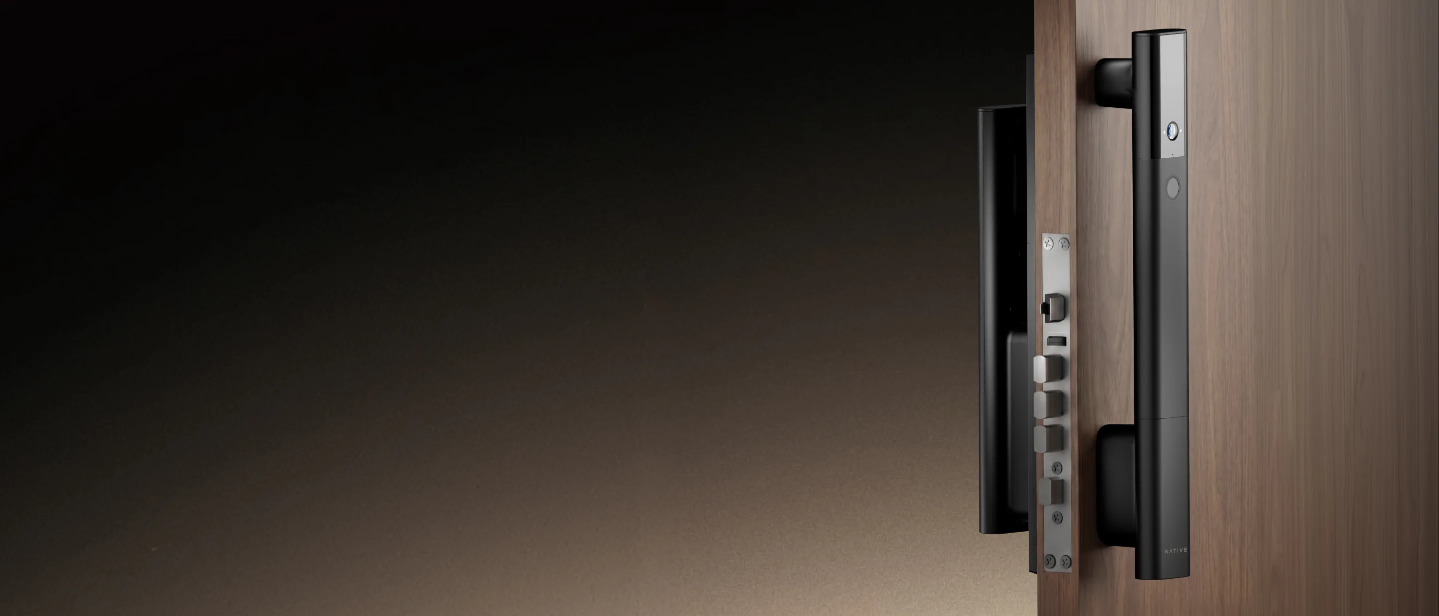 Native Lock Ultra: Lock Ultra on a wooden door.