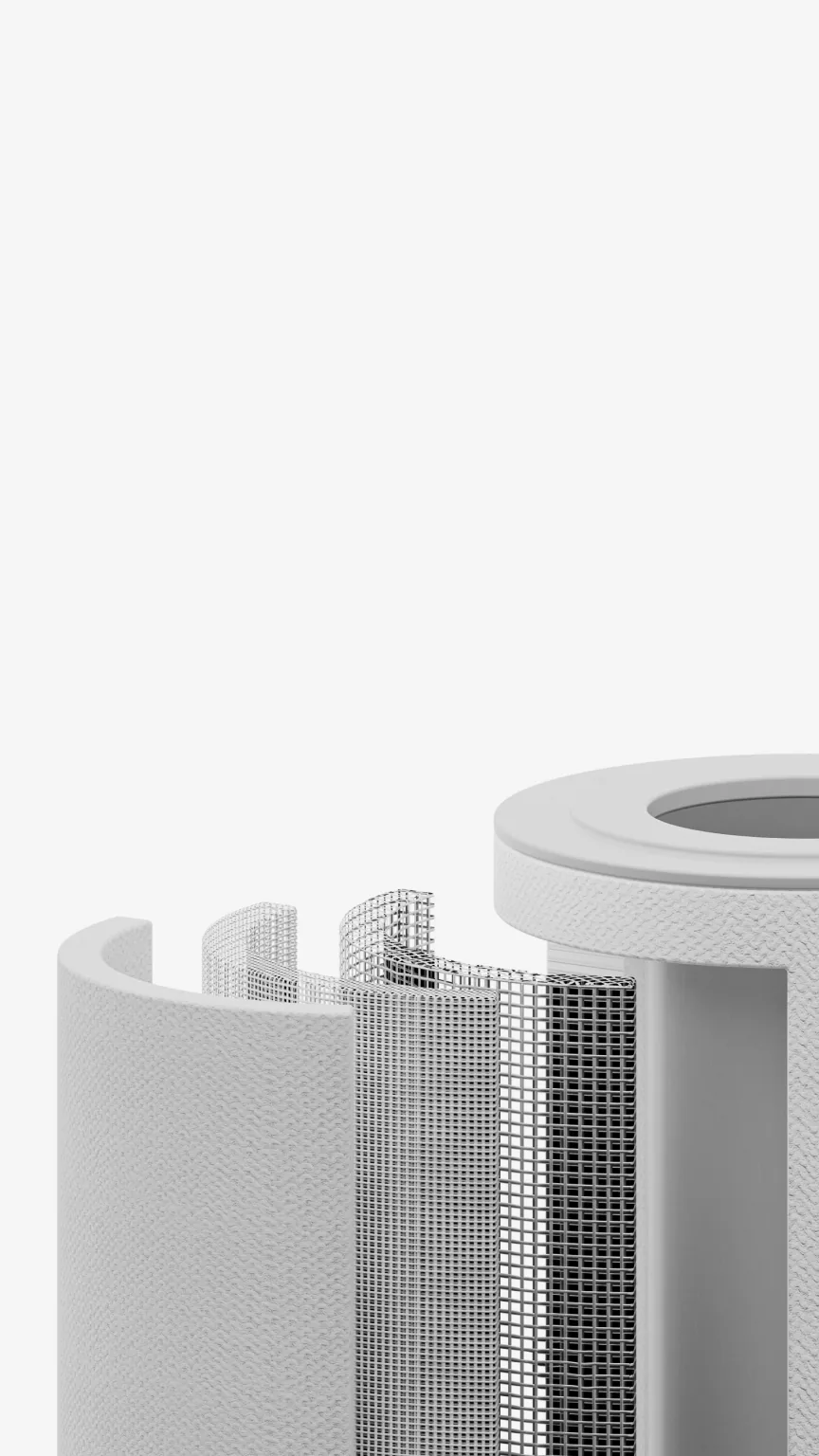 Cutaway of the Native M0 3-layer filter.