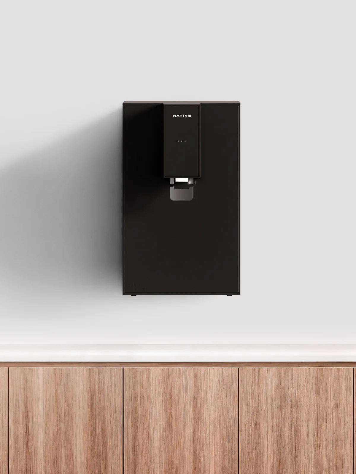 Native M0 mounted on a white kitchen wall.