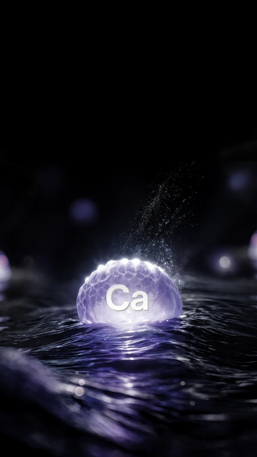 Illustration of a calcium mineral drop, for minerals added back to the water.