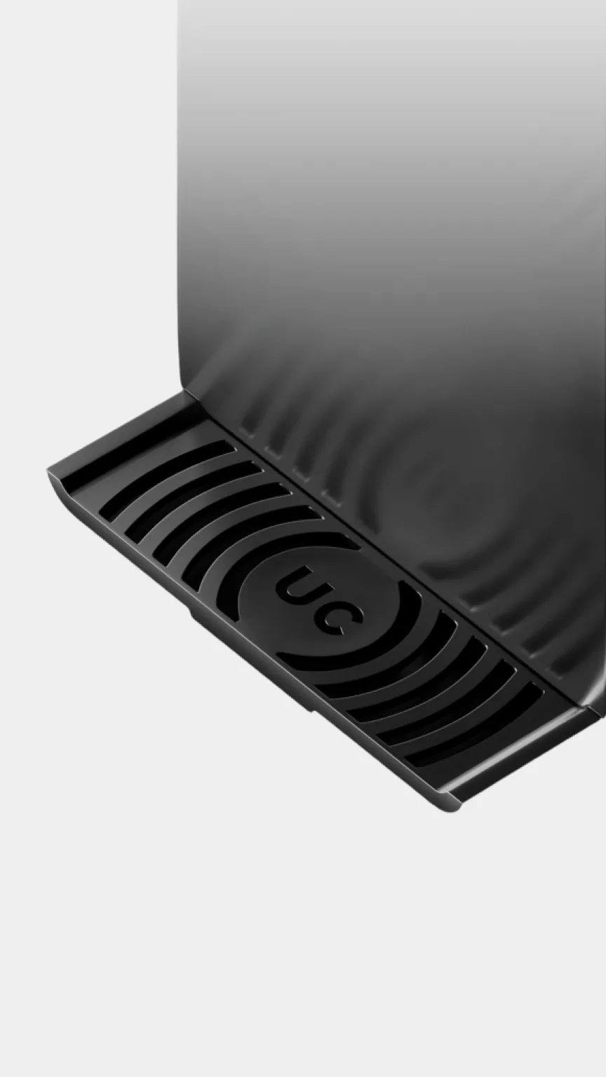 Close-up of the Native M1 retractable drip tray.