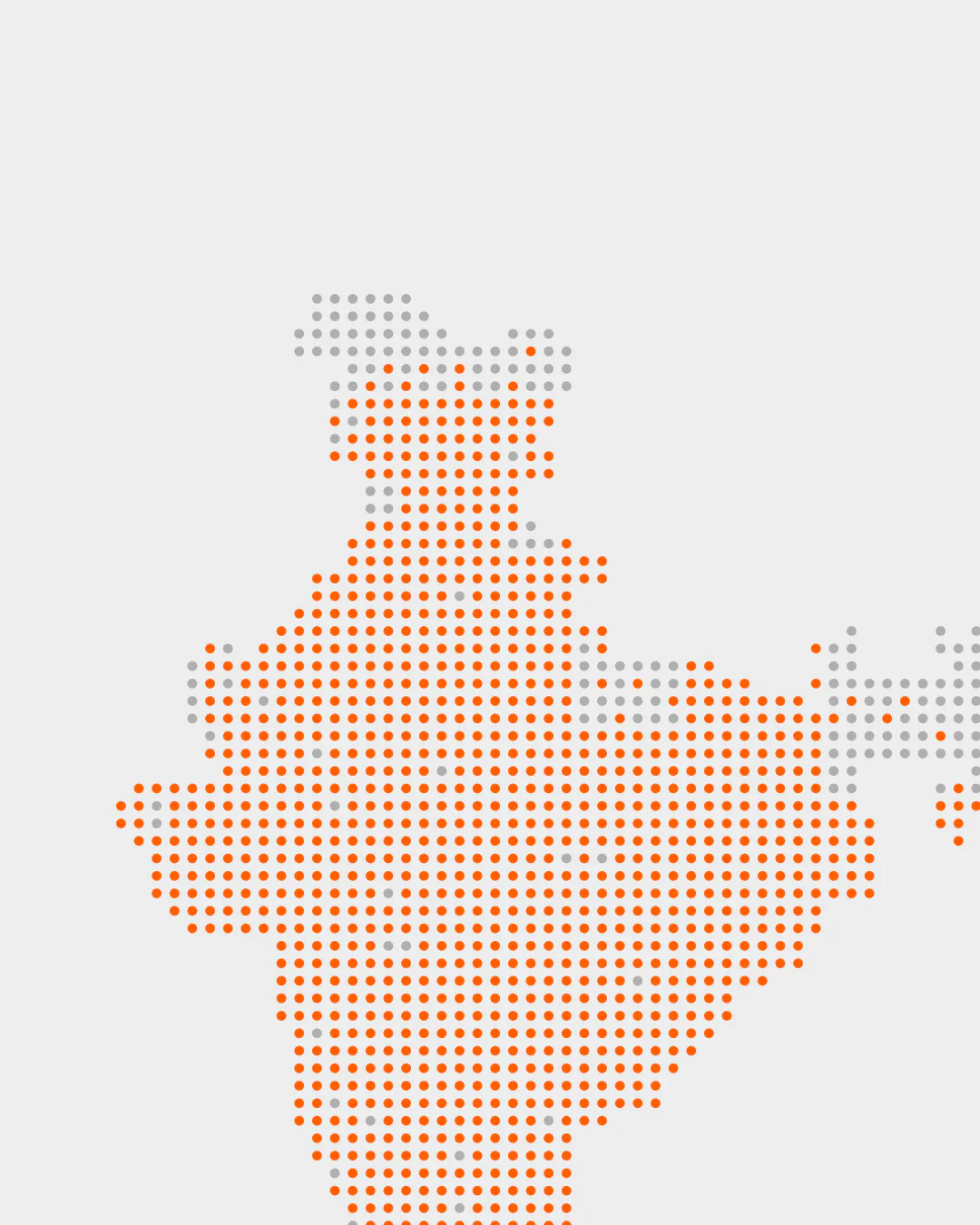 Map of India in dots, showing where Urban Company services Native purifiers.