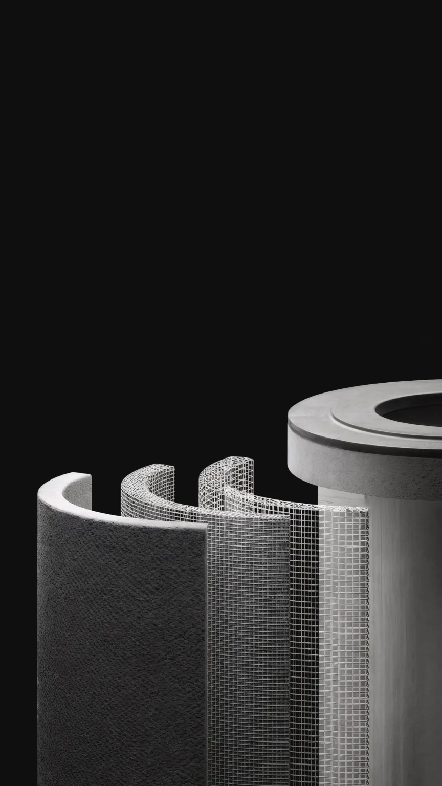 Cutaway of the Native M2 Pro 3-layer filter.