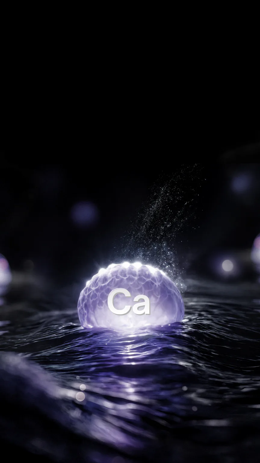 Illustration of a calcium mineral drop, for minerals added back to the water.