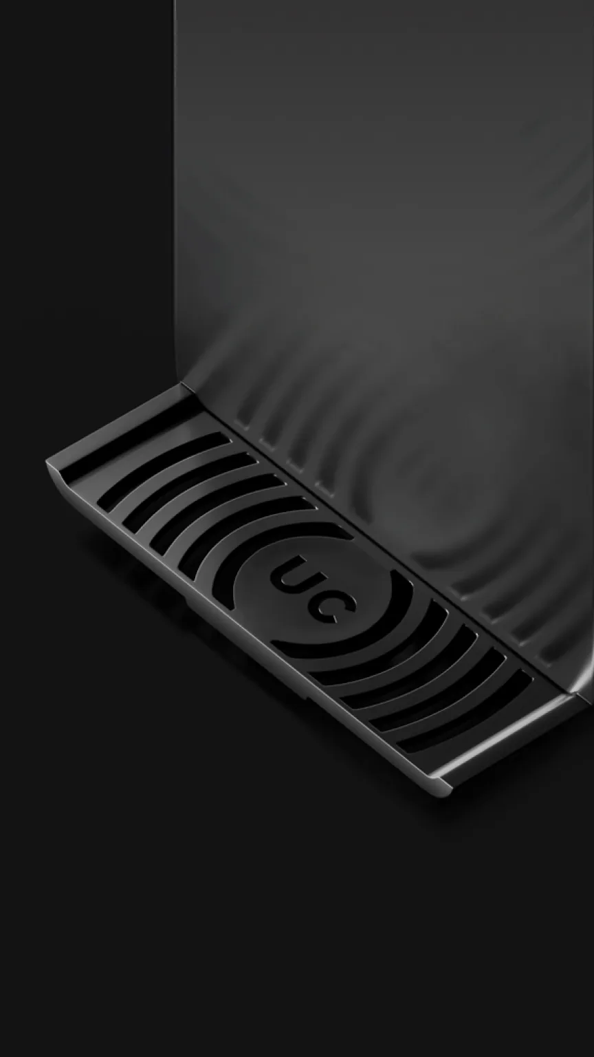 Close-up of the Native M2 Pro retractable drip tray.