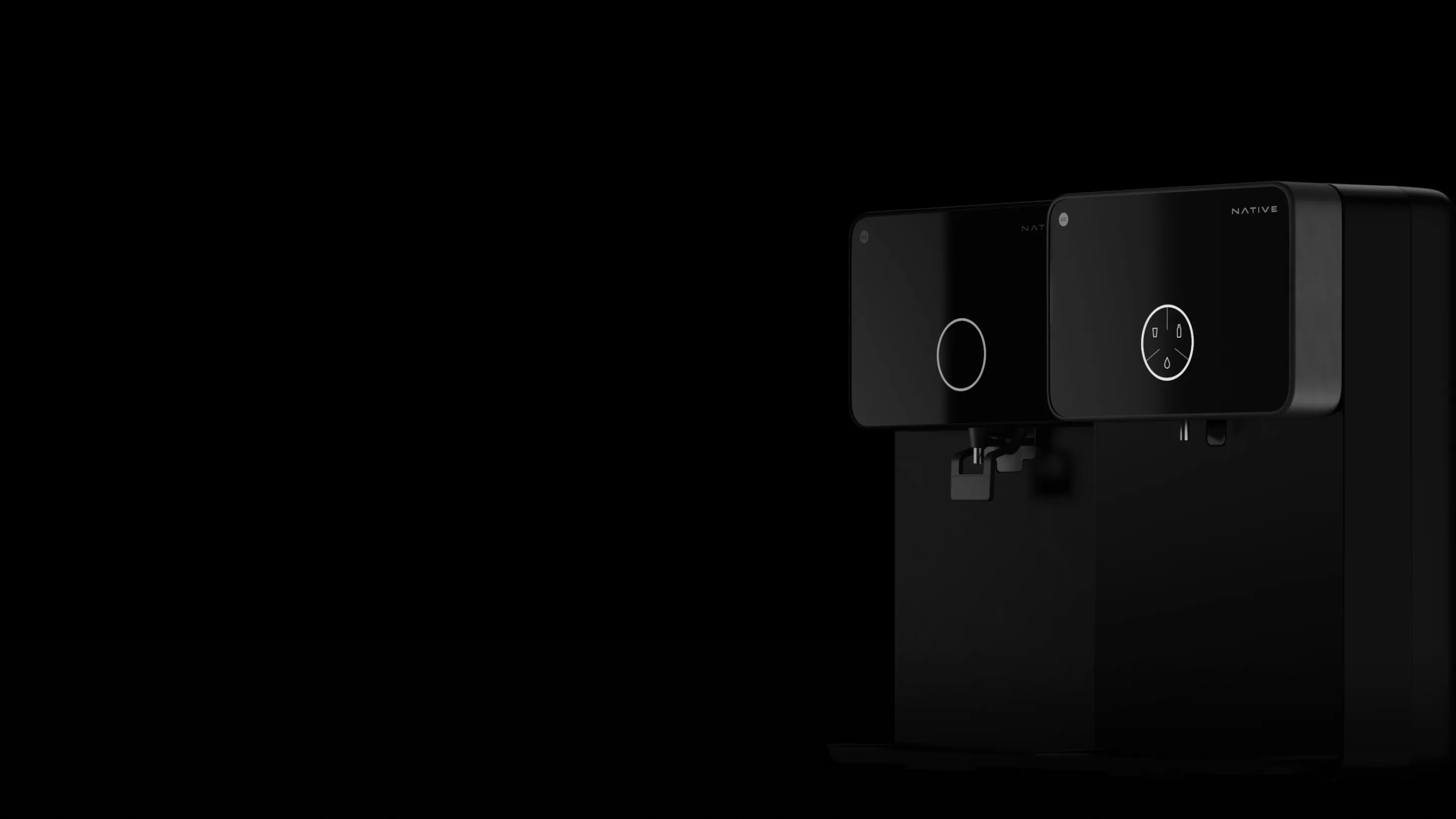 Two Native M2 Pro purifiers in a dark room.