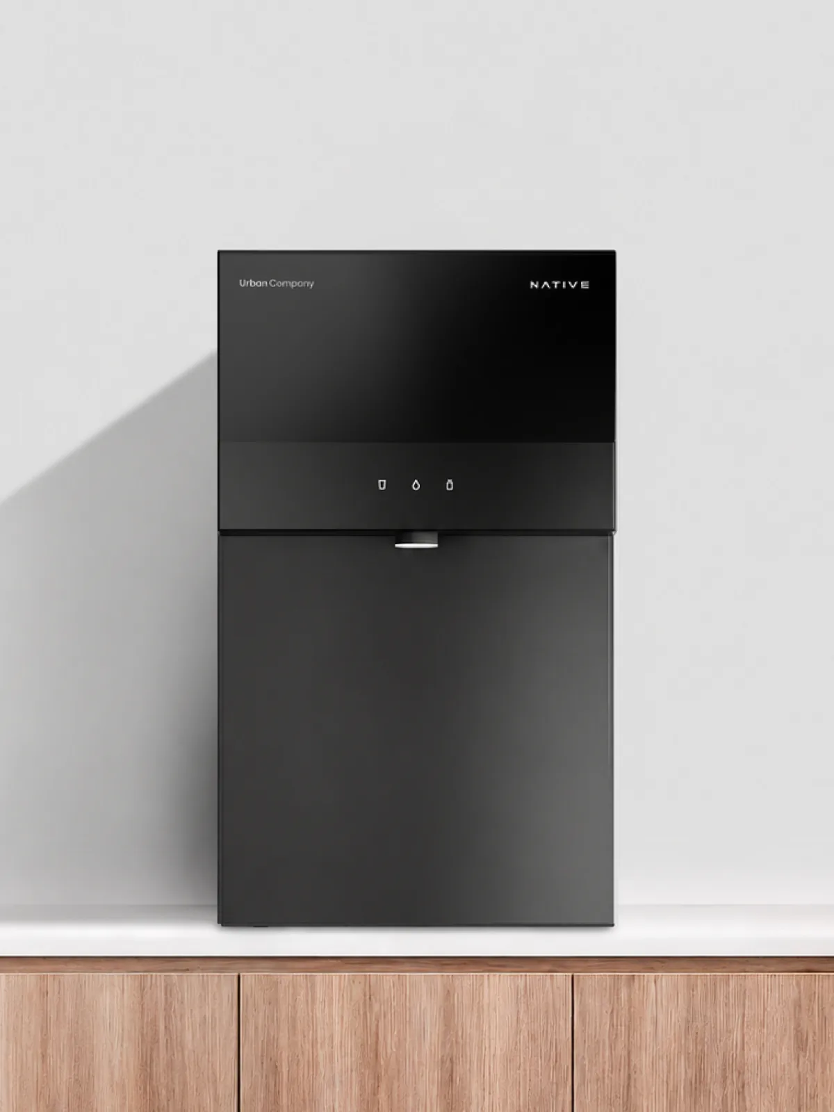 Native M3 standing on a wooden kitchen counter.