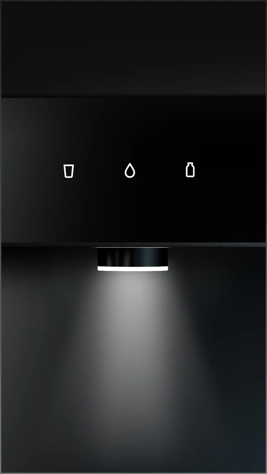 The Native M3 guide light glowing above the tap.