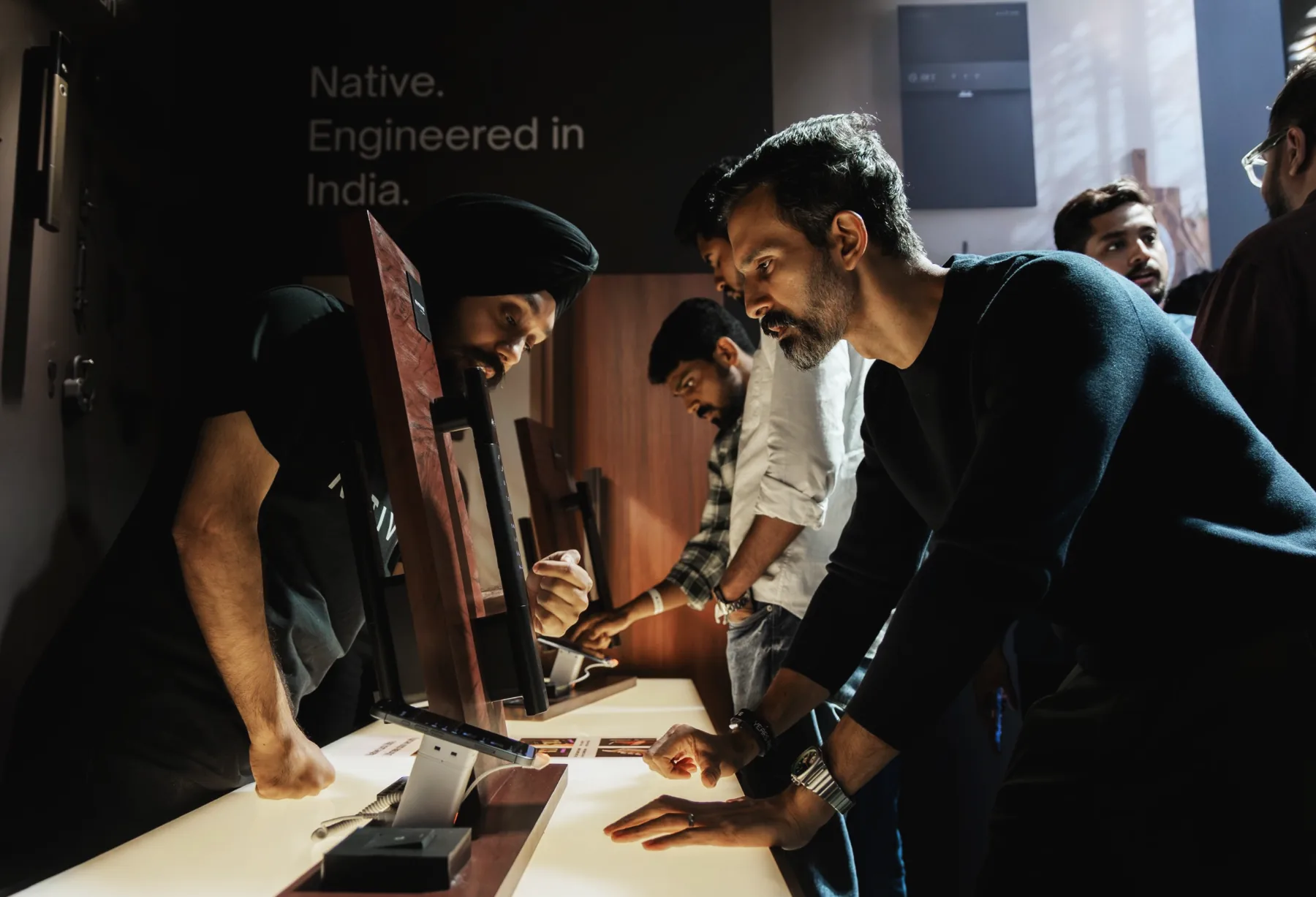 Guests trying Lock Ultra under “Native. Engineered in India.”