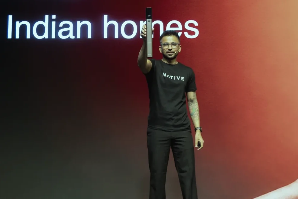 Lock Ultra held up on stage, introduced as a digital doorman for urban Indian homes