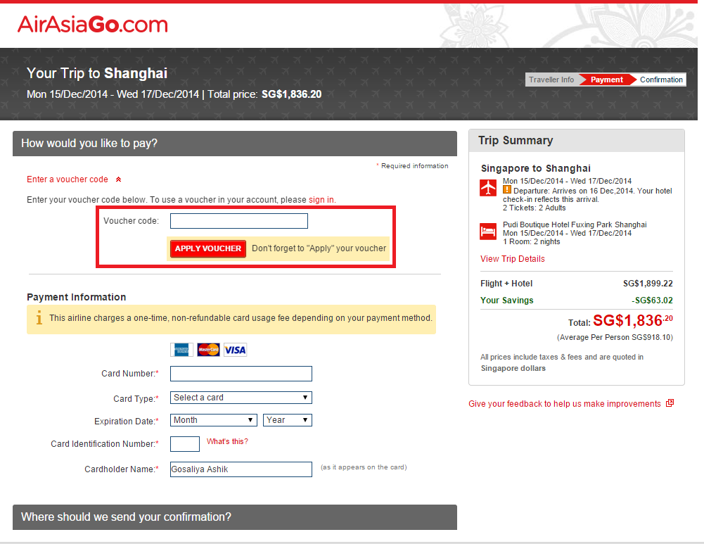 How to use a AirAsiaGo coupon
