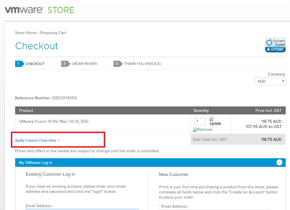 How to use a VMware coupon