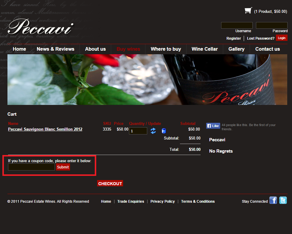 How to use a Peccavi Wines coupon