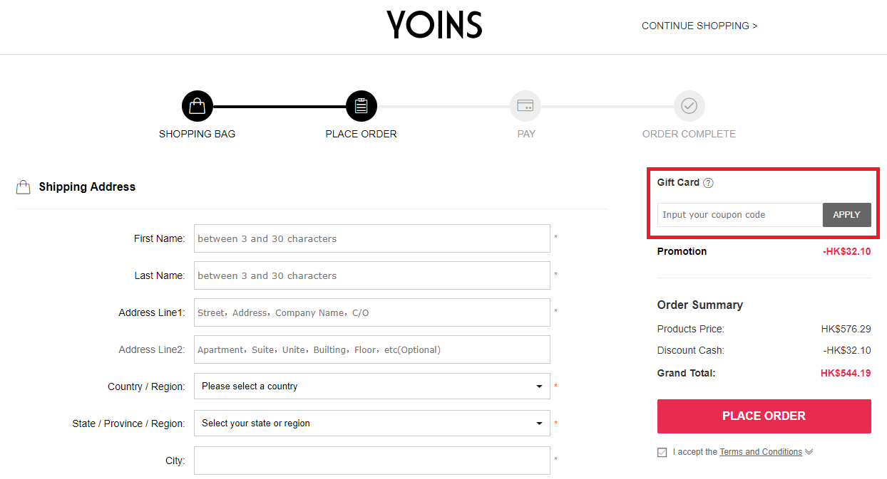 How to use a Yoins Promo Code