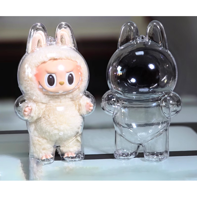 Transparent Acrylic Protective Case For Pop Mart Labubu Exciting Macaron Vinyl