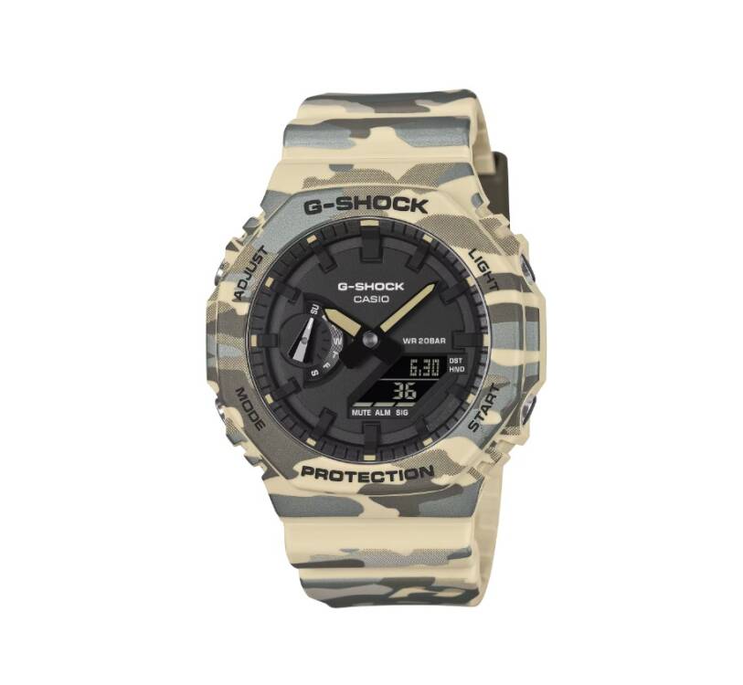Casio GA-2100CM-5A G-Shock Men Camo Analog Digital Sports Wristwatch Watch