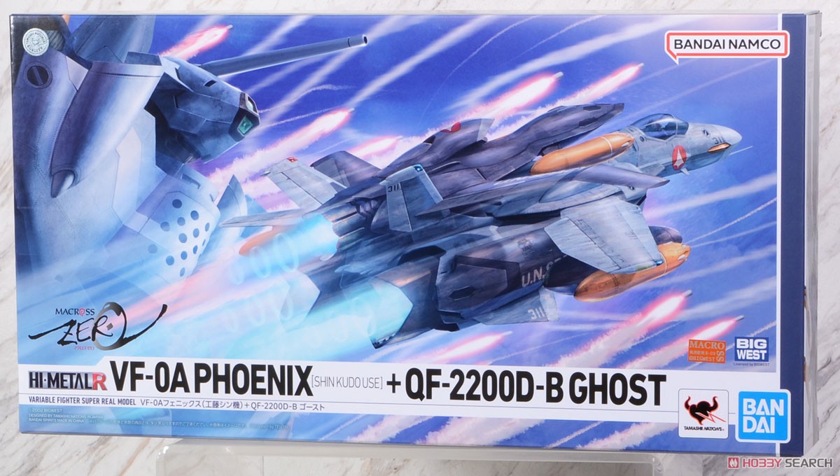Bandai Hi-Metal R VF-0A Phoenix (Shin Kudo Use) + QF-2200D-B Ghost
