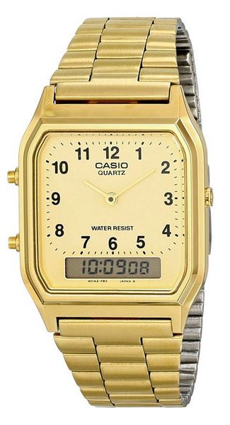 Casio Unisex Stainless Steel Band Digital Analogue Wrist Watch AQ-230GA-9B