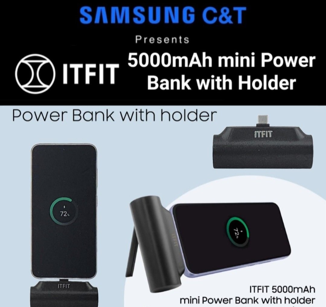 Samsung C&T ITFIT 5000mAh mini Power Bank with Holder