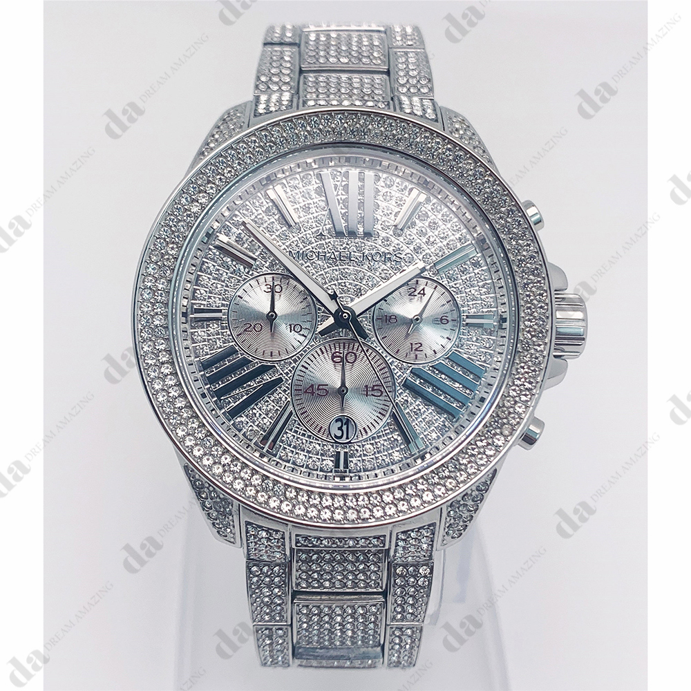 New Michael Kors MK6317 Wren Silver Dial Crystal Glitz  display picture 1