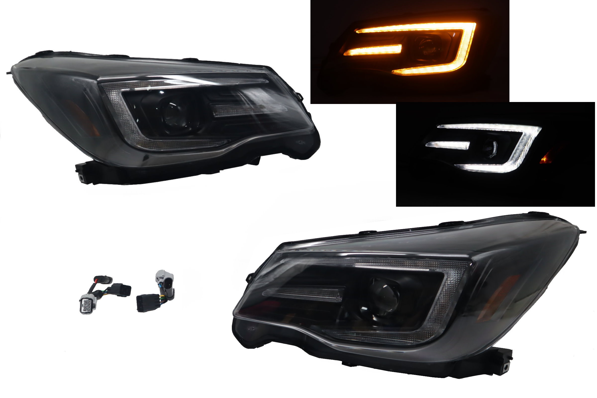 For 2014~2018 Subaru Forester Halogen Led projector Black