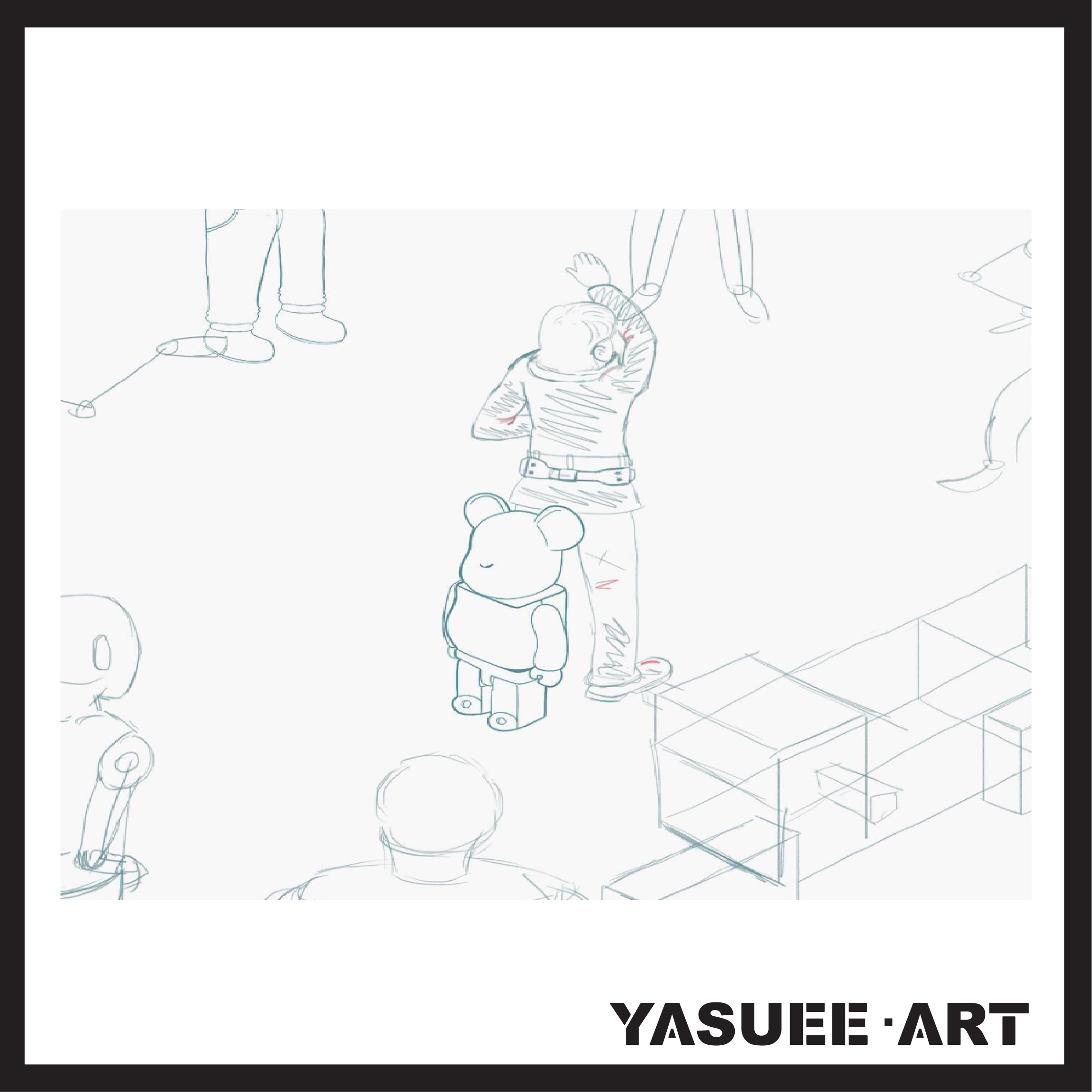 Yasuee Art x 威脅 簡約版 畫作 297 x 420 mm