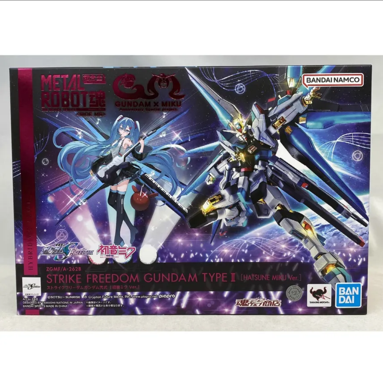 Bandai Metal Robot Spirits Action Figure <SIDE MS> Strike Freedom Gundam 2.0 Hatsune Miku Ver. (Mobile Suit Gundam SEED FREEDOM)