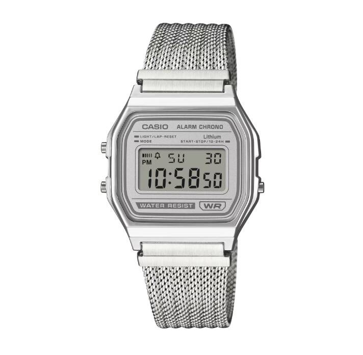 Casio A158WEM-7 Unisex White Digital Casual Wristwatch Watch Genuine