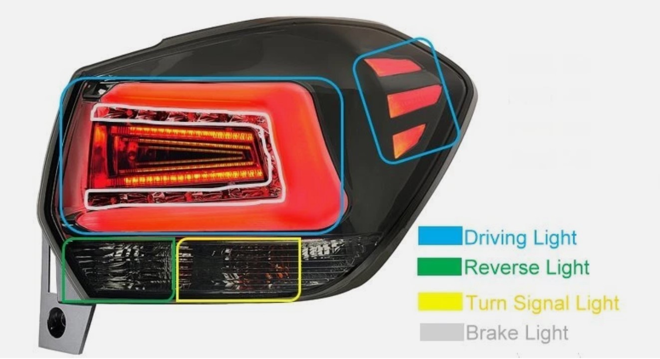 LED Clear / Black Tail Lamps FOR 2012~2017 Subaru Impreza Wagon