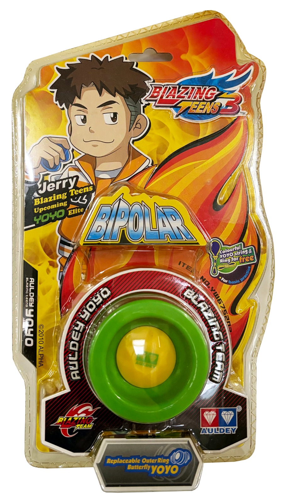 Auldey Blazing Teens Yoyo Elite Bipolar Replaceable Outer Ring Butterfly Green