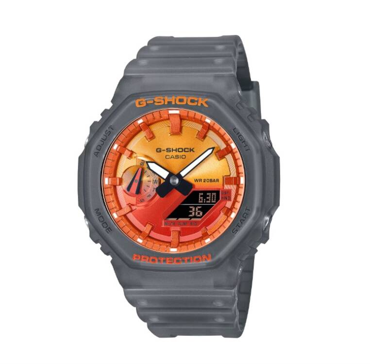 Casio GA-2100FLS-8A4 G-Shock Men Grey Analog Digital Sports Wristwatch Watch