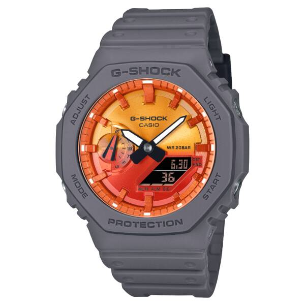 Casio GA-2100FL-8A G-Shock Men Grey Analog Digital Sports Wristwatch Watch
