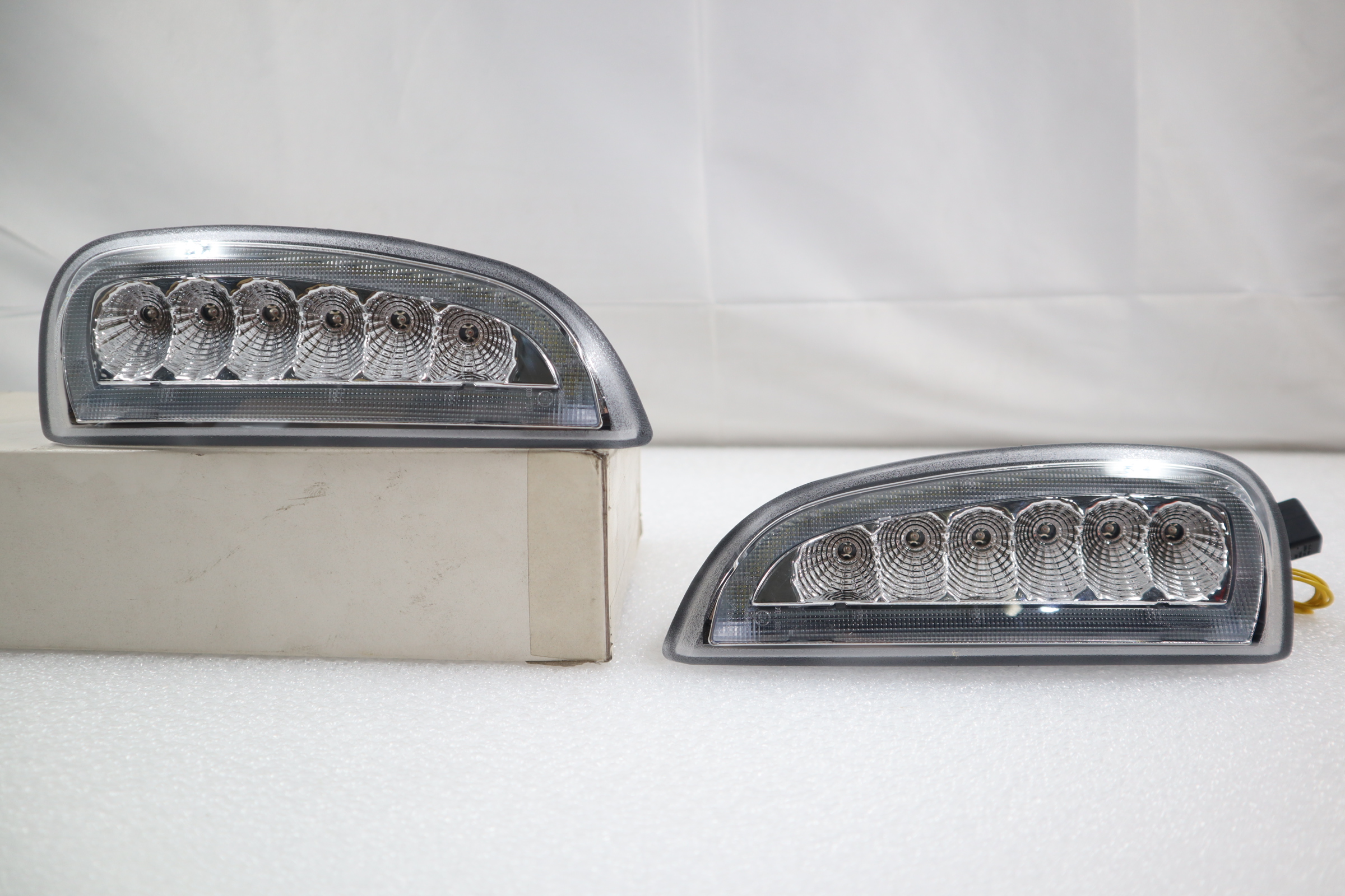 LED Front Bumper DRL Fog Lamps With Turn Signals For Porsche Cayenne 2006-2010 – Black Housing