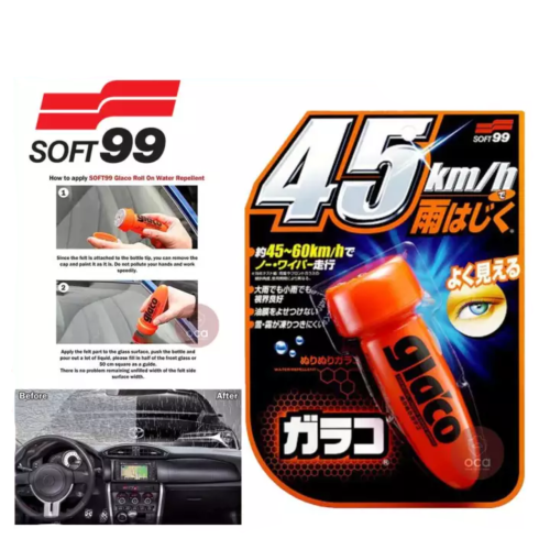 SOFT99 Glaco Roll-On Rain Repellant Chemical Liquid Super Wiper 100% Genuine