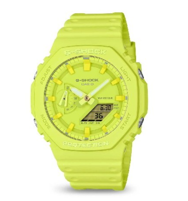 Casio GA-2100-9A9 Watch - Bold Yellow Design with Durable Digital Features