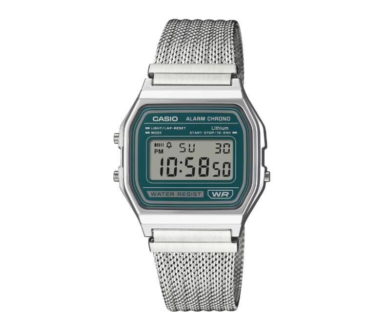 Casio A158WEM-3 Unisex Green Digital Casual Wristwatch Watch Genuine