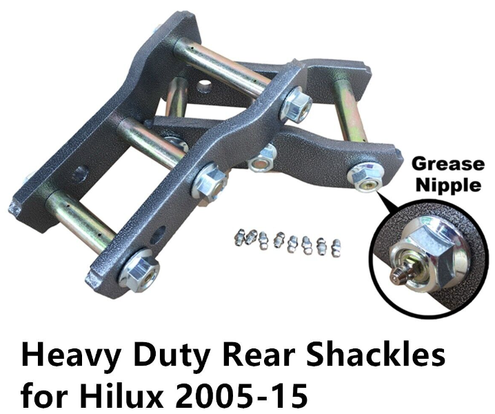 2" Rear Extended Greasable Shackle Lift Kit For Toyota Hilux Vigo KUN26 2005-16
