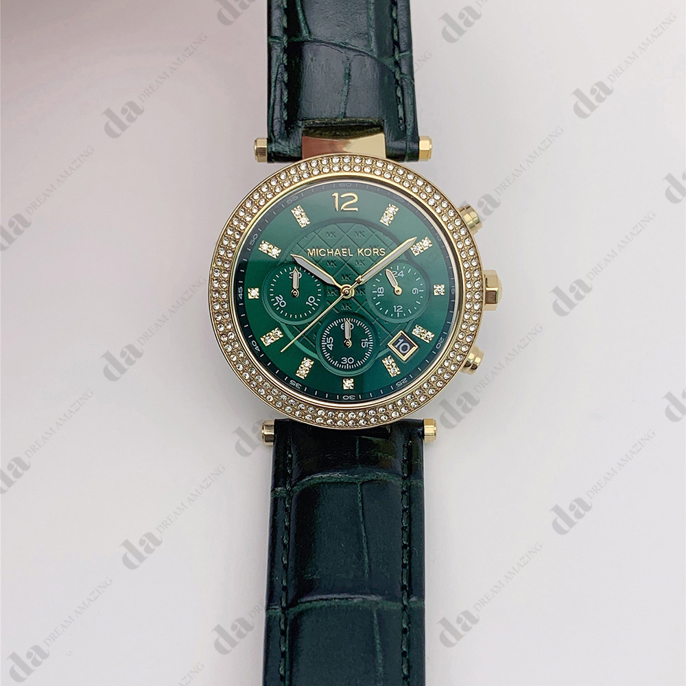 MICHAEL KORS MK2831 腕時計 グリーン Oversized Everest Silver-Tone and Silicone Watch | Michael
