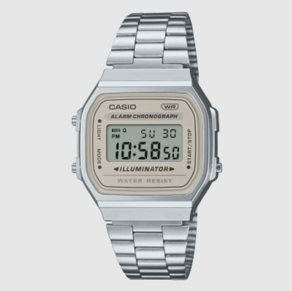 Casio A168WA-8A Unisex Grey Digital Casual Wristwatch Watch Genuine