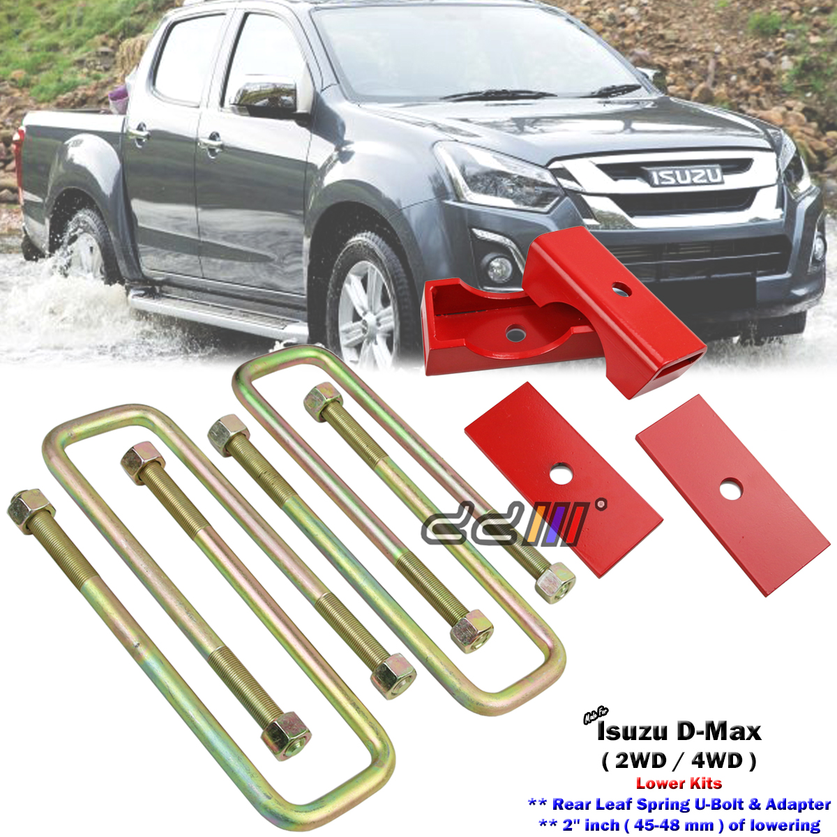 Rear 2" Lower Suspension Block Lowering Kits For Isuzu D-Max Dmax 2WD 4WD 2012-2020