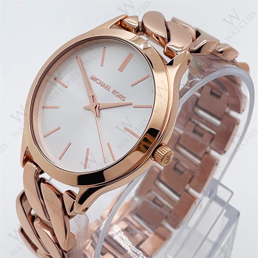 Michael Kors MK7473 Slim Runway Rose Gold Curb Link Bracelet
