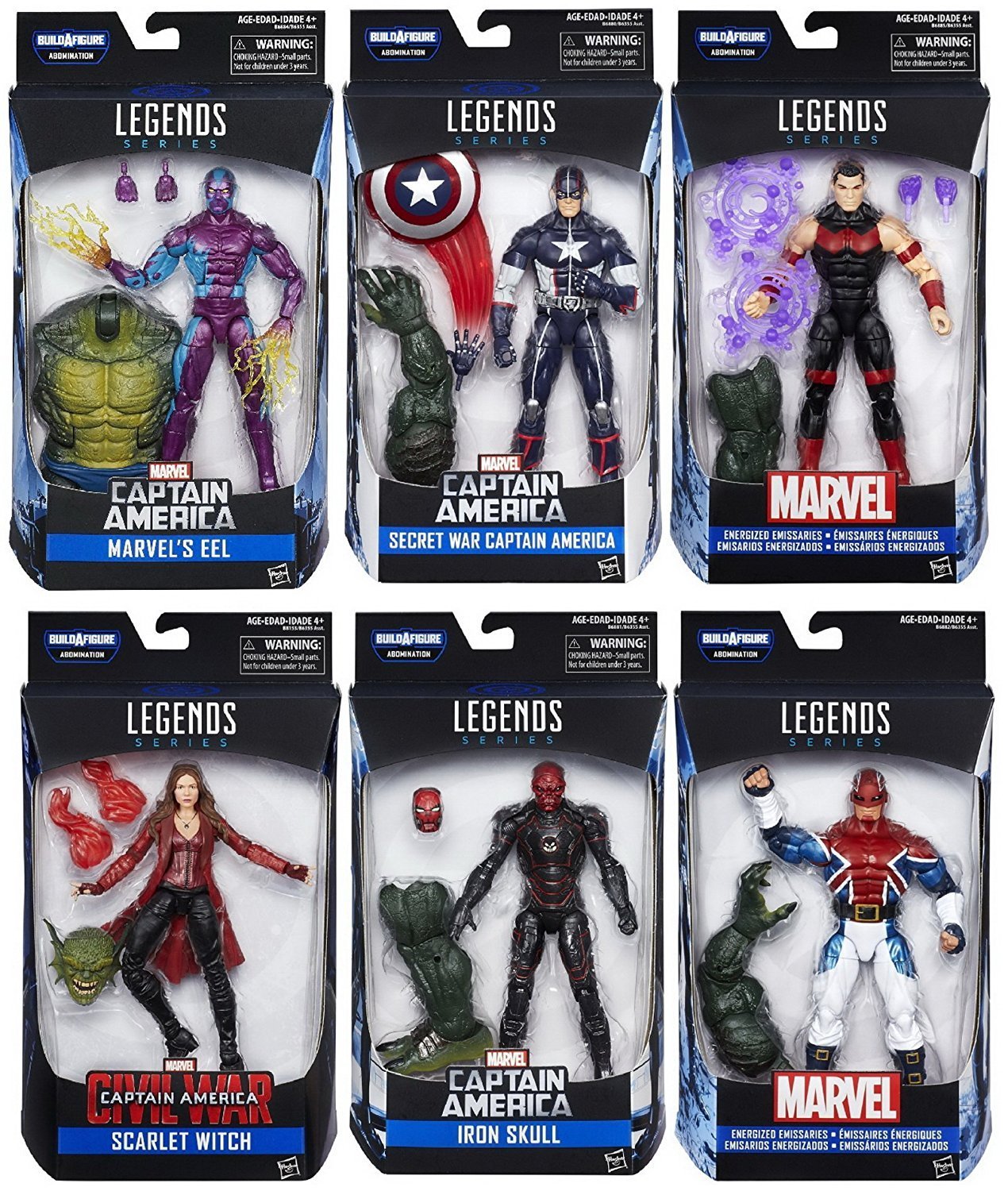 Captain America: Civil War Marvel Legends Wave 3 Set of 6 Figures (Abomination BAF)