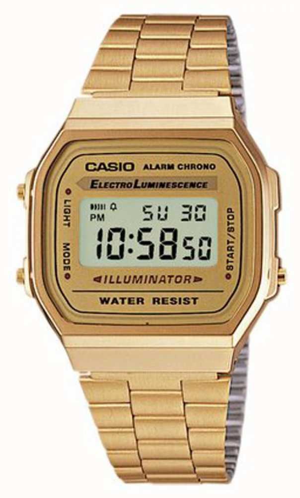 Casio A168WG-9_1 Unisex Gold Digital Casual Wristwatch Watch Genuine