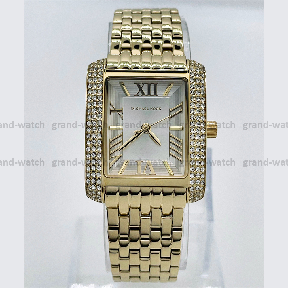 New Michael Kors MK4826 Emery Gold Tone Bracelet White Dial
