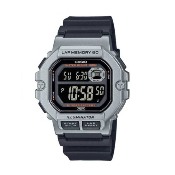 Casio WS-1400H-1B Watch - Sleek Black Design with Essential Digital Features