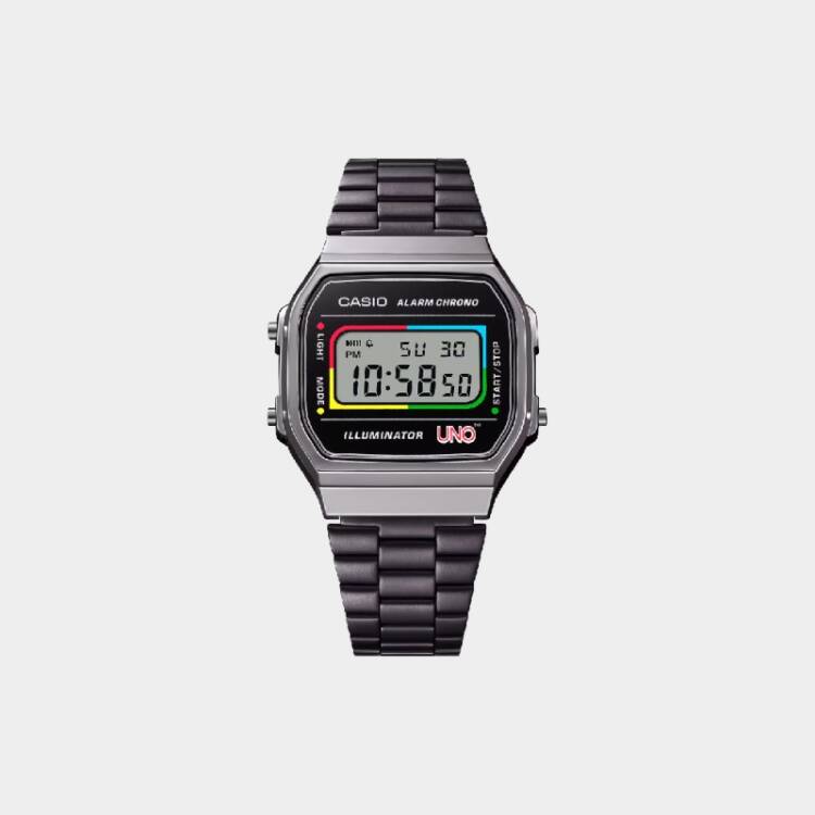 Casio A168WEUC-1A Unisex Black Digital Casual Wristwatch Watch Genuine